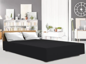 Darymex Prześcieradło Jersey Elastan Z Gumką CZARNE 160x200x30