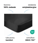 KLARA Prześcieradło jedwabne z gumką 160x200 Czarne 5