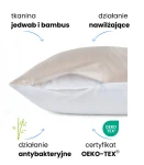 KLARA Poszewka Jedwabna 40x40 Beżowa Z Bambusem 5