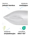 KLARA Poszewka Jedwabna 50x70 Biała Z Bambusem 5