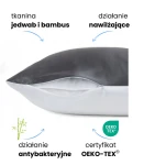 KLARA Poszewka Jedwabna 70x80 Ciemnoszara z Bambusem 5