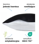 KLARA Poszewka Jedwabna 70x80 Czarna Z Bambusem 5