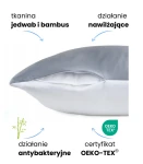 KLARA Poszewka Jedwabna 70x80 Szara Z Bambusem 5