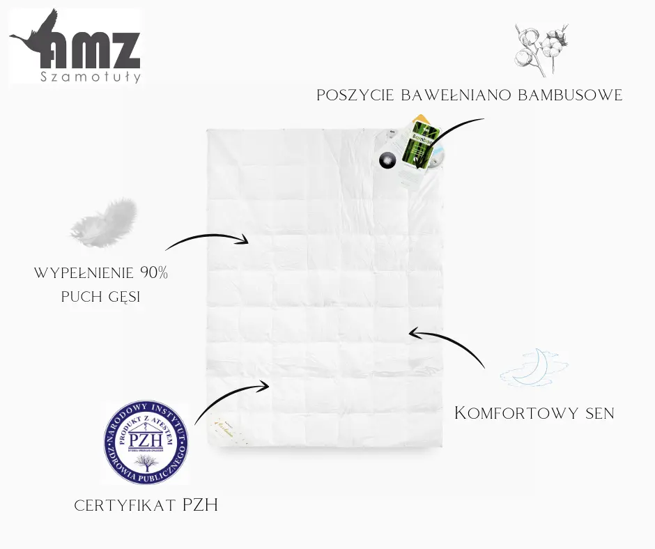AMZ DREAM kołdra letnia puch 90%